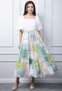 Rochie alba cu imprimeu colorat