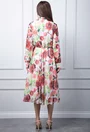 Rochie alba cu imprimeu floral multicolor
