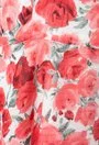 Rochie din matase alba cu imprimeu floral rosu Tiffany
