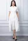 Rochie alba cu model perforat