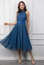 Rochie albastra cu imprimeu
