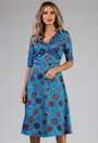 Rochie albastra cu imprimeu abstract mandala