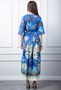 Rochie albastra cu imprimeu colorat