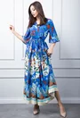 Rochie albastra cu imprimeu colorat
