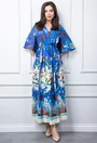 Rochie albastra cu imprimeu colorat