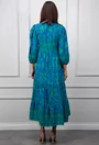 Rochie albastra cu imprimeu verde