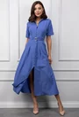 Rochie albastra cu nasturi