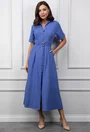 Rochie albastra cu nasturi