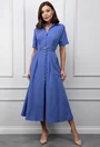 Rochie albastra cu nasturi