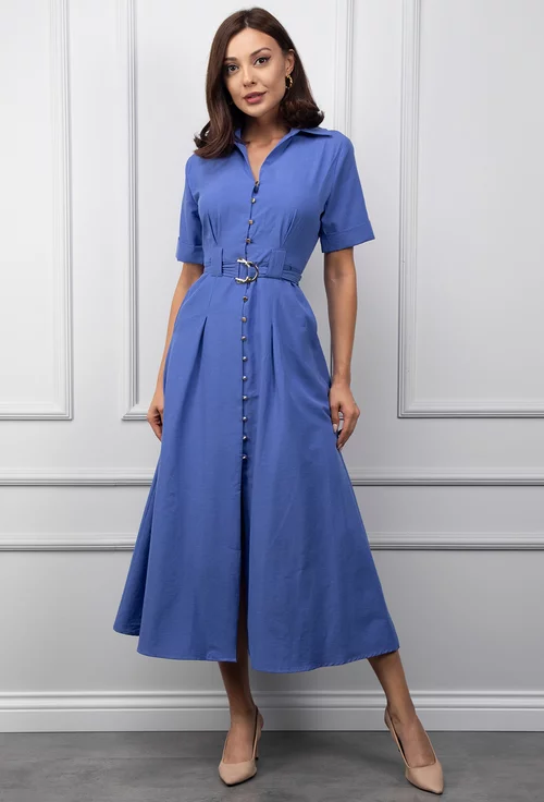 Rochie albastra cu nasturi