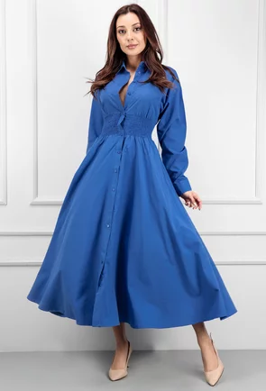 Rochie albastra cu talie elastica