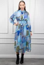 Rochie albastra cu verde