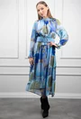 Rochie albastra cu verde