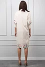 Rochie bej accesorizata cu broderie