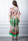 Rochie bej cu imprimeu colorat