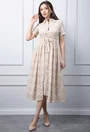 Rochie bej cu model perforat