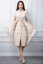 Rochie bej cu model perforat