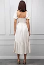 Rochie bej deschis cu volan lat