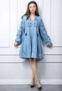 Rochie bleu cu broderie