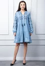 Rochie bleu cu broderie