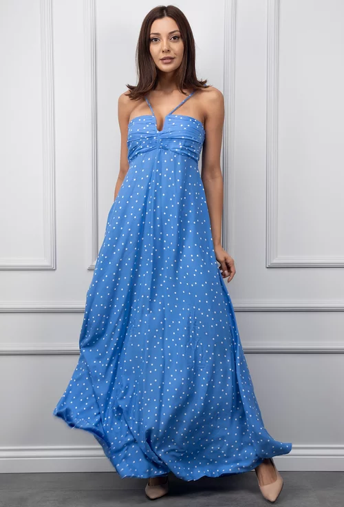 Rochie bleu cu buline