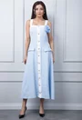 Rochie bleu cu detalii albe