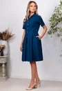 Rochie bleumarin cu buzunare