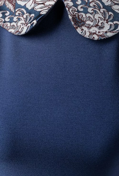 Rochie bleumarin cu imprimeu floral Arabela