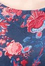 Rochie bleumarin cu imprimeu floral colorat Ofelia