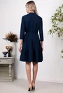 Rochie bleumarin cu volane late