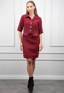 Rochie bordo cu buzunare decorative