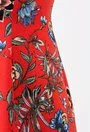 Rochie corai cu imprimeu floral colorat Liana