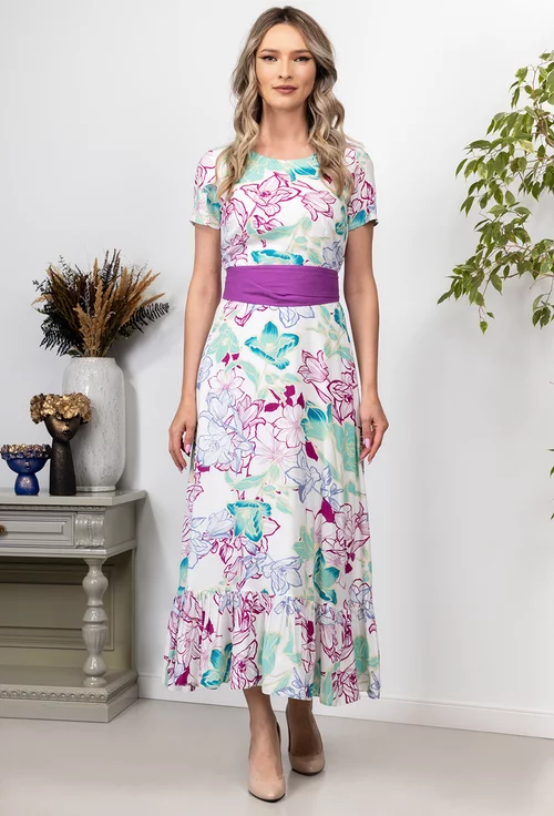Rochie cu imprimeu floral multicolor