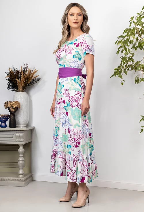 Rochie cu imprimeu floral multicolor