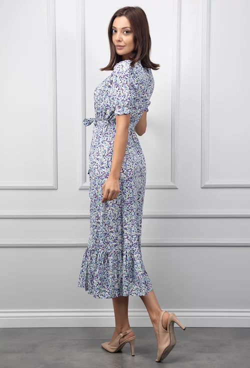 Rochie cu imprimeu floral multicolor