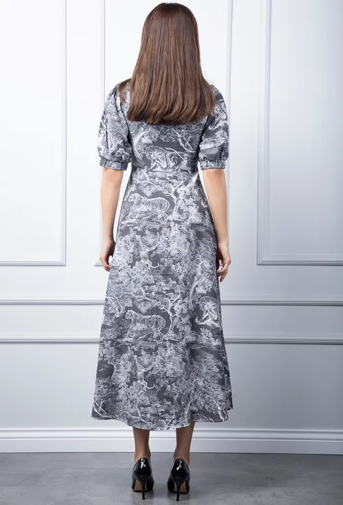 Rochie cu imprimeu gri