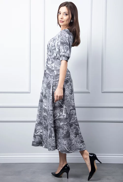 Rochie cu imprimeu gri