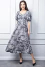Rochie cu imprimeu gri