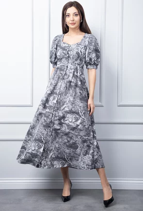 Rochie cu imprimeu gri