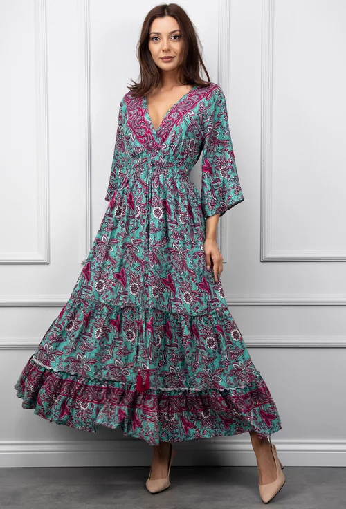 Rochie cu imprimeu multicolor