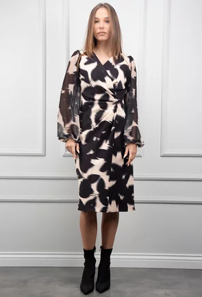 Rochie cu imprimeu negru