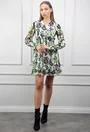 Rochie cu imprimeu verde si negru