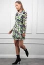 Rochie cu imprimeu verde si negru