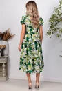 Rochie cu imprimeu verde si volane late