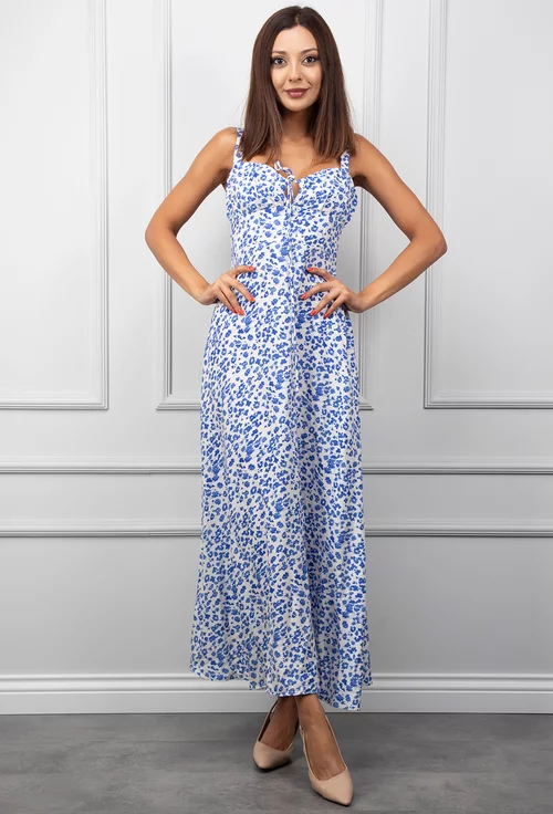 Rochie de vara cu detalii albastre