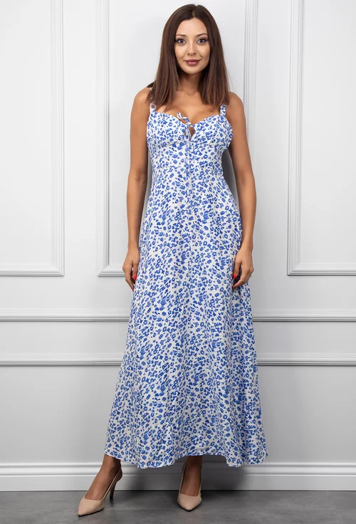 Rochie de vara cu detalii albastre