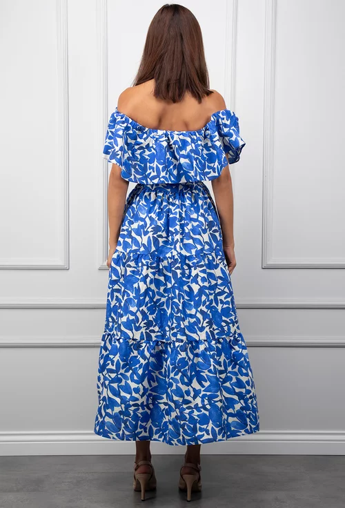 Rochie de vara cu imprimeu albastru