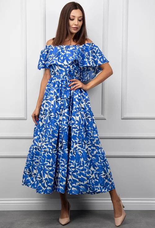 Rochie de vara cu imprimeu albastru