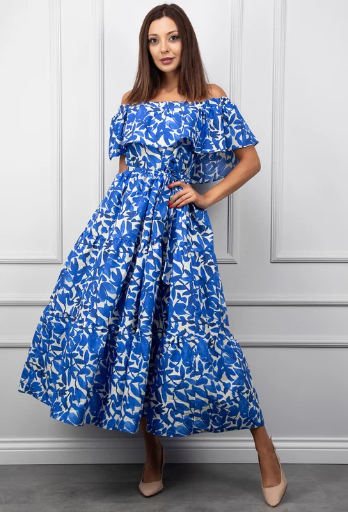 Rochie de vara cu imprimeu albastru