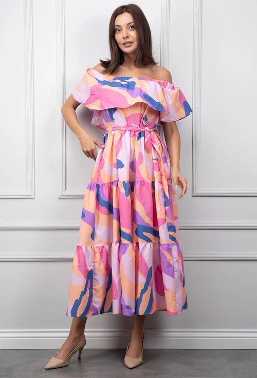 Rochie de vara cu imprimeu multicolor